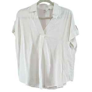 Liz Claiborne White Linen Blend Shirt